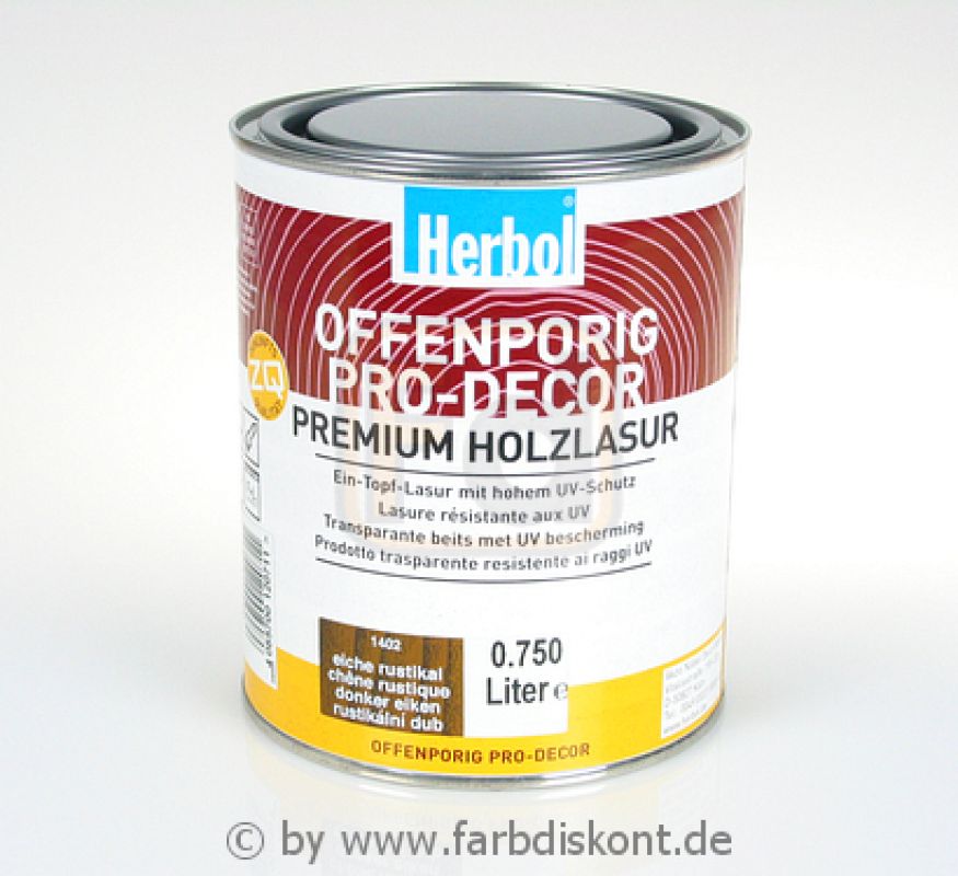 Herbol Offenporig Pro-Decor 0.75 ltr -Alle Töne- - farbdiskont.org